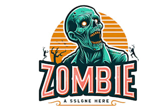 create a unique zombie mascot logo