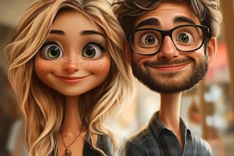 draw a cartoon caricature art in unique style