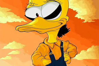 do simpsons, caricature, cartoon character, yellow cartoon