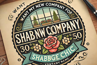 do wonderful shabby chic or vintage logo design with express delivery