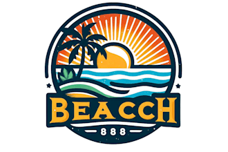design unique juice bar, beach logo
