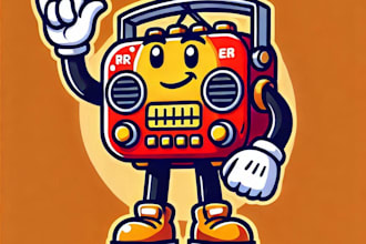 do make radio stations mascot logo design with express delivery