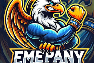 do make powerful animated eagle mascot logo with unlimited revisions