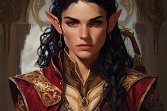 make a dnd art and d and d character for you