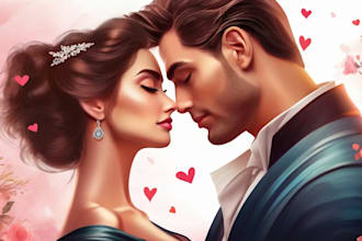 design professional illustration for romance book cover