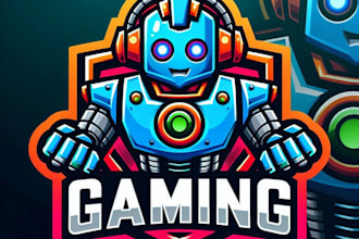 do robot gaming mascot logo design with express delivery