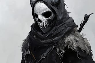 do dark and medieval fantasy illustrations, and horror art
