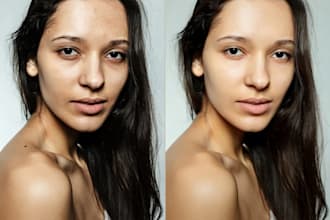 professional skin retouching and dodge burn editing