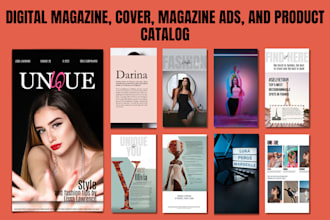 digital magazine,  product catalog, cover, magazine ads