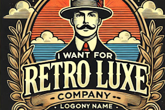 do wonderful retro luxe vintage logo design with express delivery