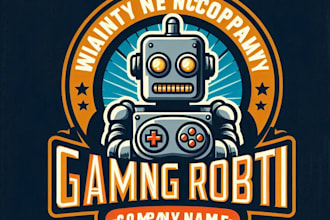 do awesome gaming robot vintage logo design with express delivery