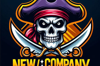 do make pirate skull mascot logo design with unlimited review