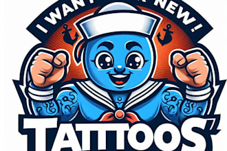 do awesome sailor tattoos mascot logo design with unlimited review