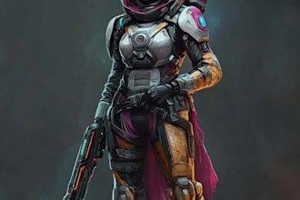 do star wars, game character or sci fi game character art for you