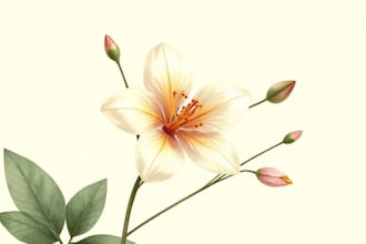 create a digital botanical illustration of flower