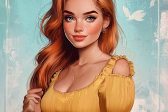 paint your cartoon portrait in disney style