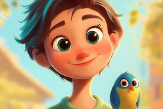 create a disney pixar art style illustration with ai