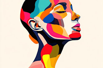 paint expressive colorful abstract portraits