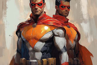 create  a superhero or character concept art in my style