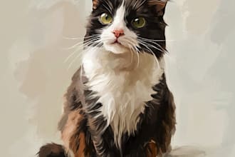 draw custom pet portrait or pet illustration in tattoo style