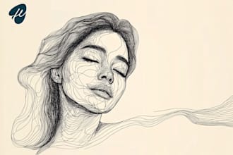 do scribble art, abstract line portrait