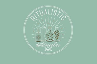 design a hand drawn botanical boho logo