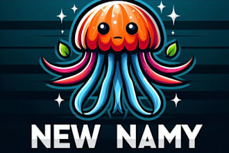 do make  new jellyfish mascot logo design with 1 day delivery