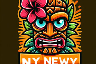 do make tiki mask mascot logo design with unlimited review