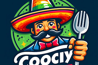 do crate maxican food mascot logo design with company
