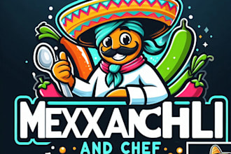 do do crate maxican chill and cheff resturant mascot logo design