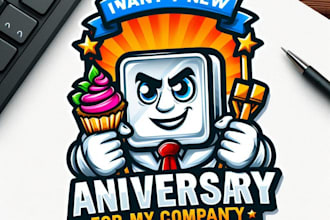 do make anniversary mascot logo design with unlimited review