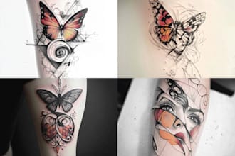 create unique custom geometric tattoo design