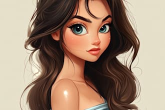 make a beautiful portrait in disney cartoon