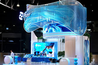 design trade show booth and backdrop for your exhibition