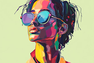 paint expressive colorful abstract portraits
