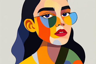 paint expressive colorful abstract portraits