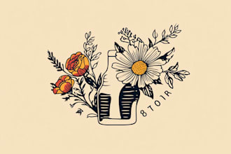 create minimalist line art tattoo with my style