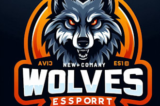 do make wolves mascot e sport logo design with unlimited review