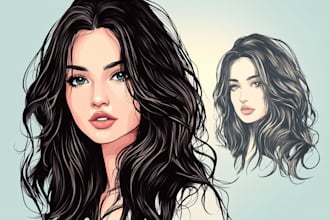 draw realistic cartoon vector portrait from your photo