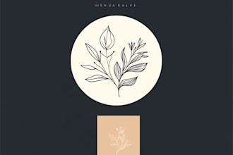 design modern hand drawn botanical and feminine boho logo