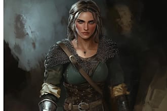 create high quality 2d character art, fantasy art