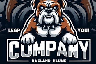 do crate bold and aggressive bulldog mascot logo pet with express delivery