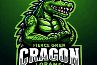 do make fierce green crocodile dragon mascot logo with unlimited review