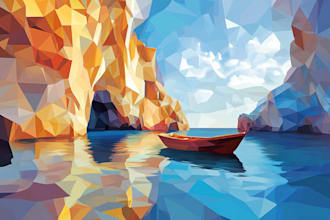 draw low poly or pop art illustration