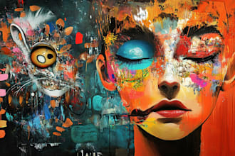 create abstract, absurd, avantgarde art wall canvas print