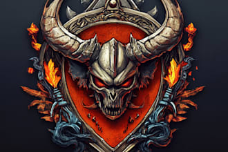 create a professional fantasy, rpg, medieval and rustic logo