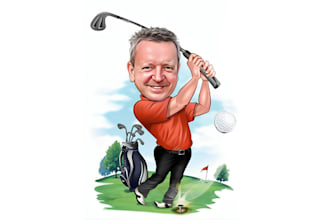 draw amazing golf caricatures from your photo