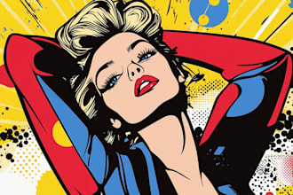 draw pop art portrait in roy lichtenstein style