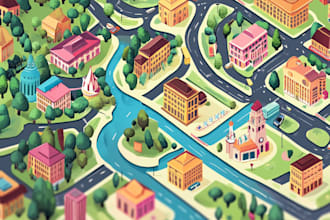 create high quality vector map illustration