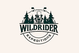 design an travel, mountain, camp, or adventure logo